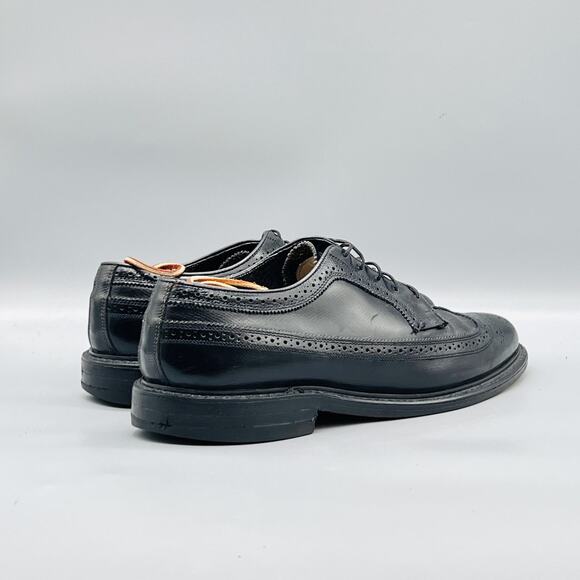 Florsheim Shoes Mens 10 Black Leather Longwing Vintage Oxford Dress Brogue